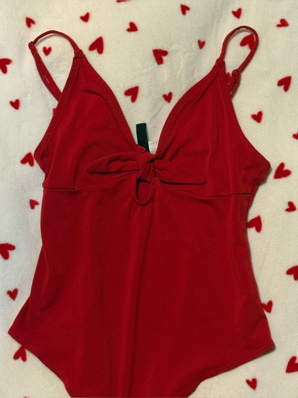 Divided Red Knot-Front Camisole